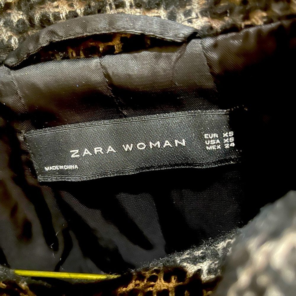 Tweed and leather Zara jacket